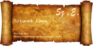 Sztanek Emma névjegykártya