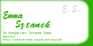 emma sztanek business card